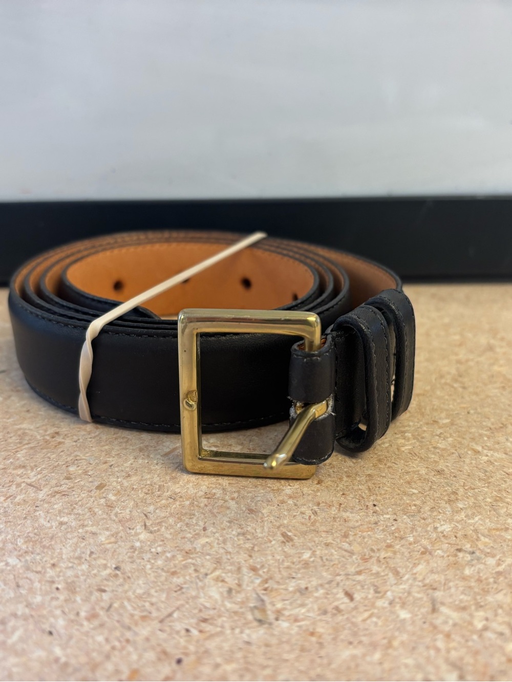 Black Leather Coach Belt 7600